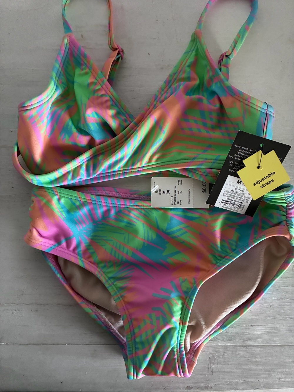 Cat & Jack Kids Palm Print Bikini in Pink, Green, Blue NWT